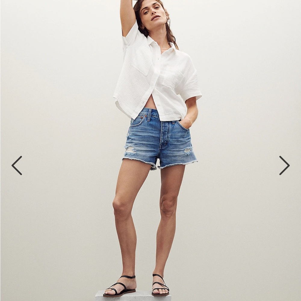Madewell relaxed denim shirt ripped edition